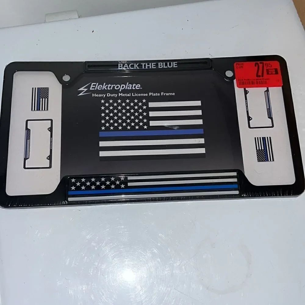Back the Blue Police Law enforcement NEW truck license plate car trim frame